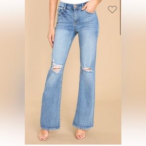 Sneak Peek - distressed bootcut jeans